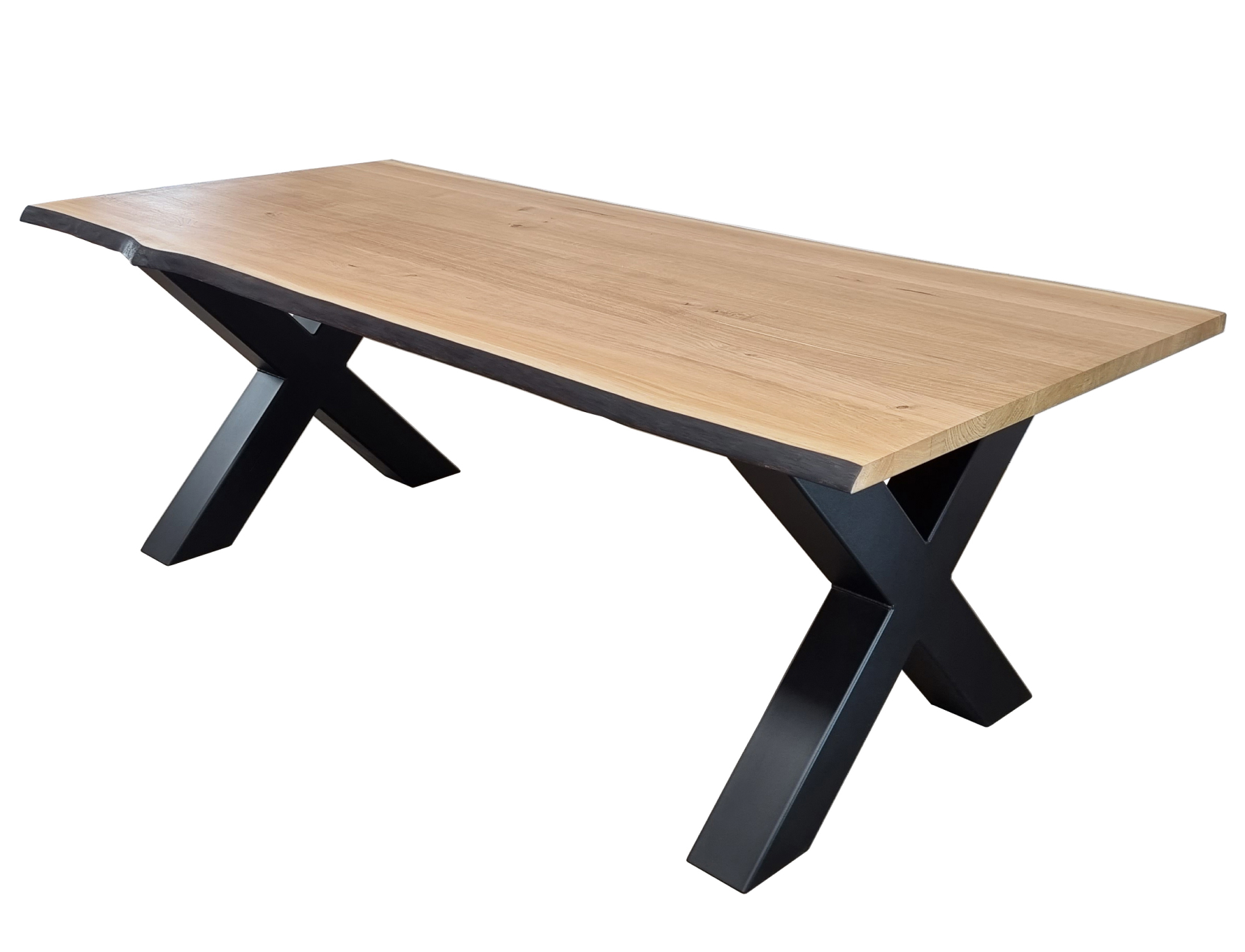Table X100 industrielle Hephy pieds noir chant charbon Table X100 industrielle Hephy pieds noir chant charbon