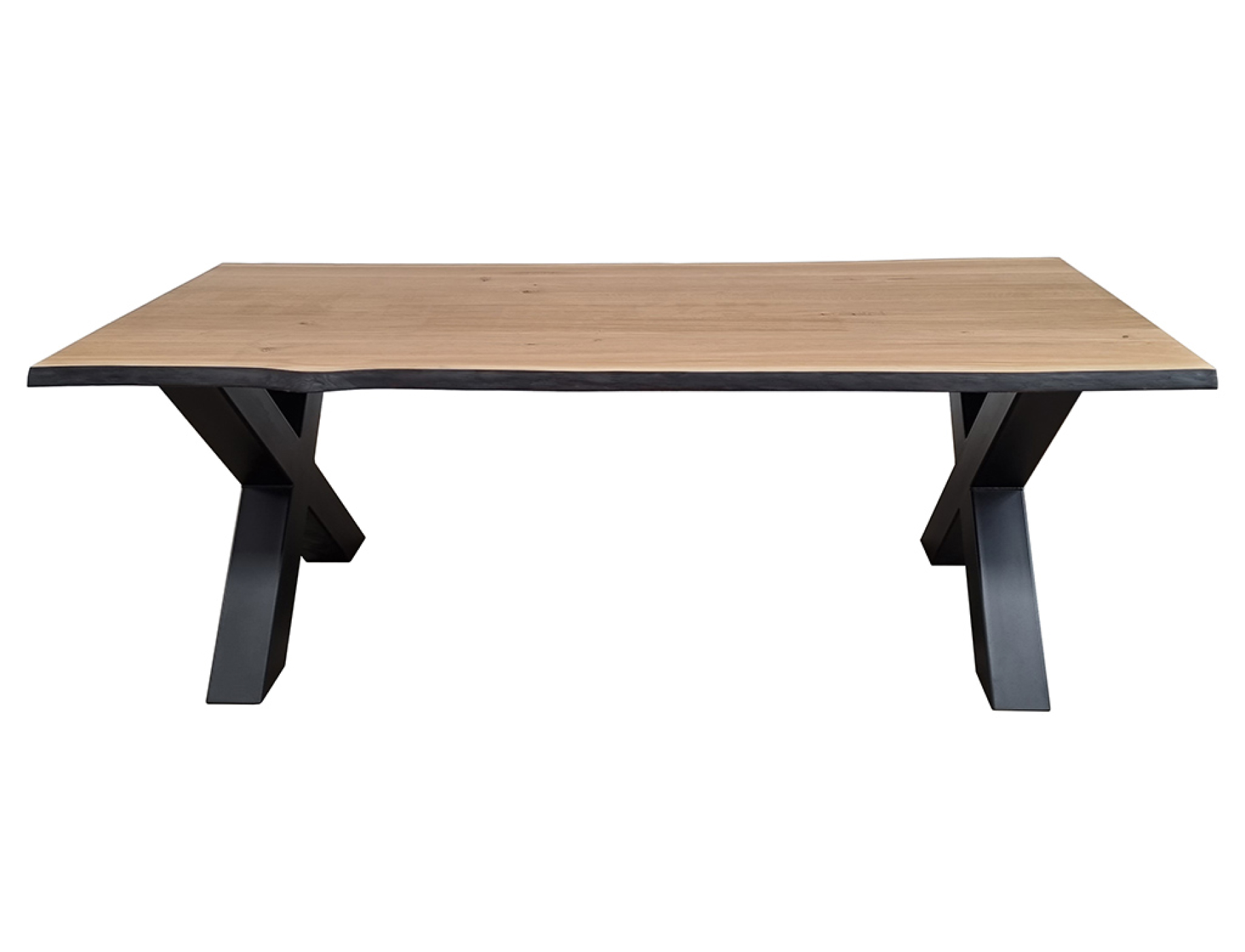 Table X100 industrielle Hephy pieds noir chant charbon Table X100 industrielle Hephy pieds noir chant charbon