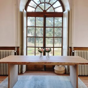 Table neo rustique live edge hephy bord naturel bois massif